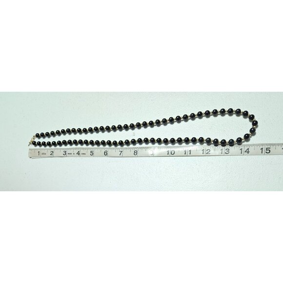 Vintage Elegant Black Beaded Necklace Retro Minimalist Fashion Jewelry Women - Picture 4 of 5
